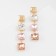 Earrings with “Bloom” rhinestones, light, colored squares in gold