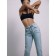 Women's jeans with a high landing CONTE Elegant Balloon, size XXS, color Light Blue