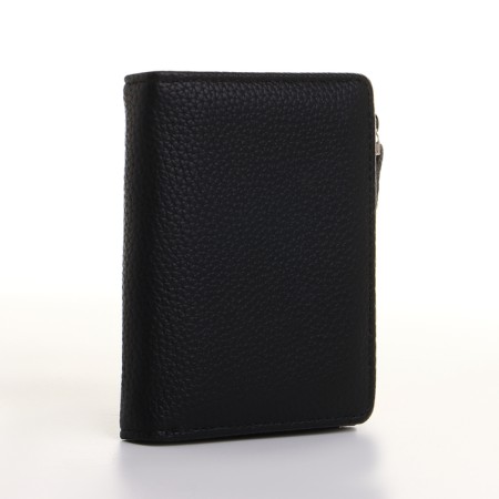 Women's wallet on the button, black color