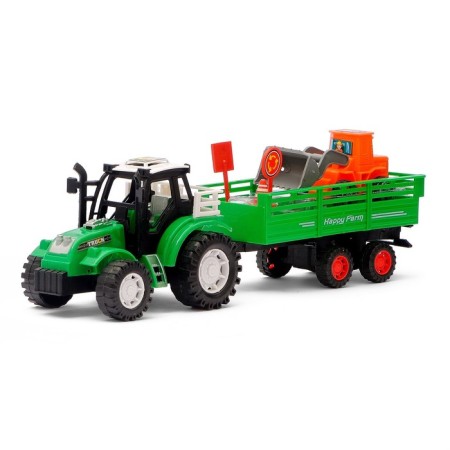 Tractor inertial "Farmer", with a trailer, color mix-4