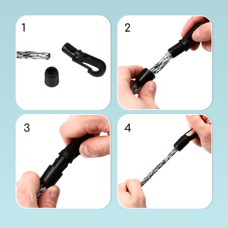 A hook with a mount for a cord, D = 10 mm, a set of 10 pcs.-1