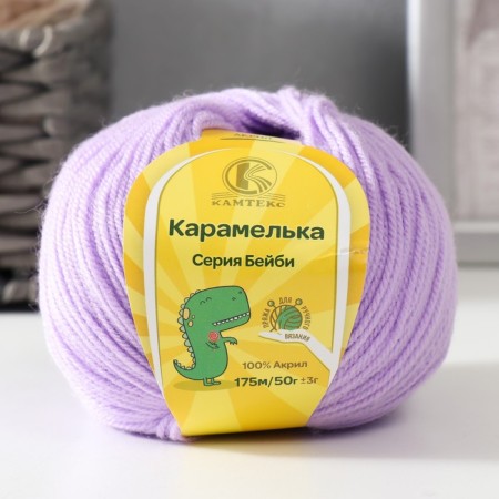 Yarn "caramel" 100% acrylic 175m/50g (180 St. Lilac)