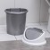 Garbage bucket, 4 l, with a mobile lid, the color is gray-white