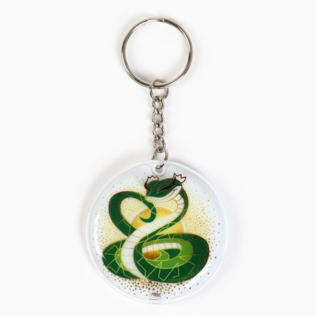 New Year's keychain with a flashlight for the keys "New Year: Snake" 5 x 10 cm-2
