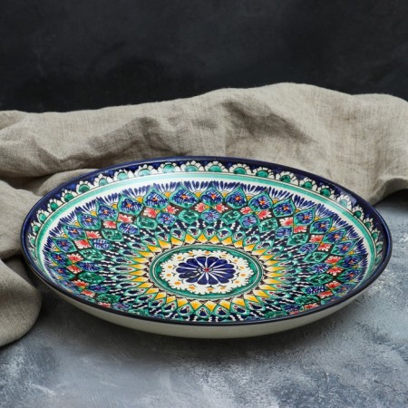 Largan Rishtan ceramics "Patterns", 31 cm, blue