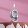 Candle in the Cake "Balls", number 9, silver, 5.5 cm