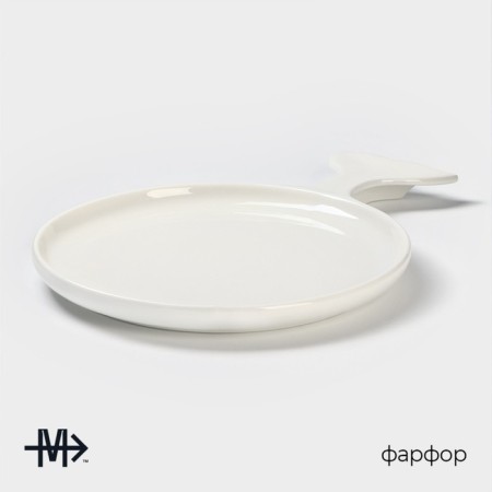 Porcelain Serving dish Magistro "Blanche. Fish ", 28 × 20 cm, white color-1