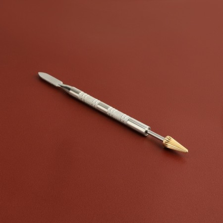 Skin-Applicator handle, 14.5 cm, silver/gold color