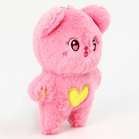 Soft toy "Bear with Heart" on a key fob, 13 cm, color mix-2
