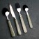 A set of cutlery of stainless steel "Disco", 4 objects, silver color, plastic handles
