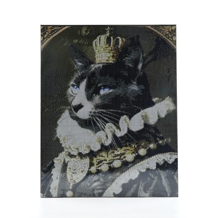 Diamond mosaic with a full filling on canvas with a subframe "Musier Cat", 40 x 50 cm-2