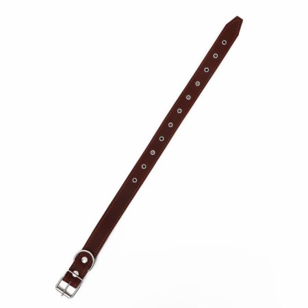Leather collar on synthetic winterizer, dimensionless, 71 x 3.5 cm, Osh 29-62 cm, brown-2