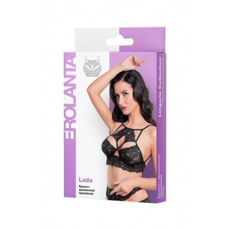 Bralett lace elongated Erolata Lingerie Collection, size 50-52, black color-8