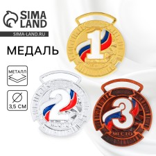 Prize medal 195 diam 3.5 cm. 3 place, tricolor. The color of bronze. Without a tape