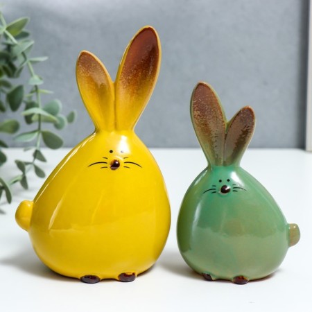 Souvenir Ceramics "Puff Lawhouse" set 2 pcs 12.5x5x7 15.5x6x10 cm