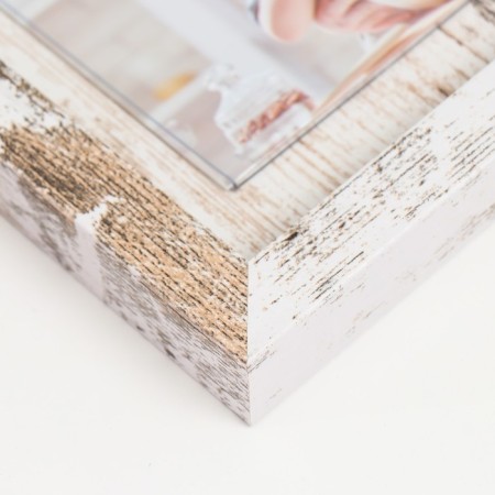 Photo frame wood, PVC in 2 photos 10x15 cm "Shebbi" white 2x21x30 cm-1