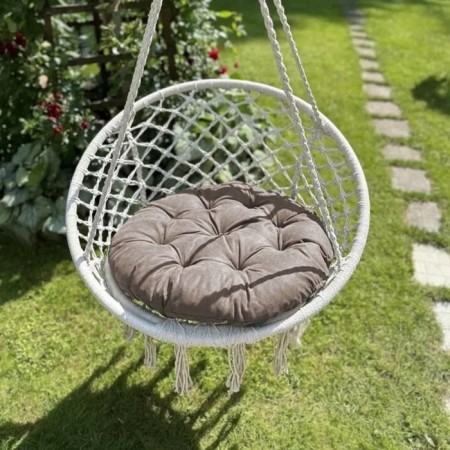 Pillow for swing "Tina", diameter 60 cm, color light gray-1