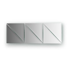 Mirror tiles with fake 10 mm, - set 6 pcs Triangle 15 x 15 cm, silver EvoForm