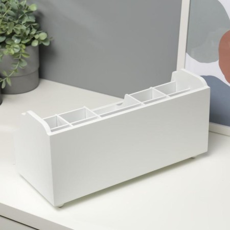 Casket Wood for Jewelry and Cosmetics 2 Boxes White 35x16.5x17 cm-4
