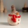 Souvenir Ceramics "A Puffy Snowman in the cylinder and red scarf" 4.5x4.5x6.9 cm