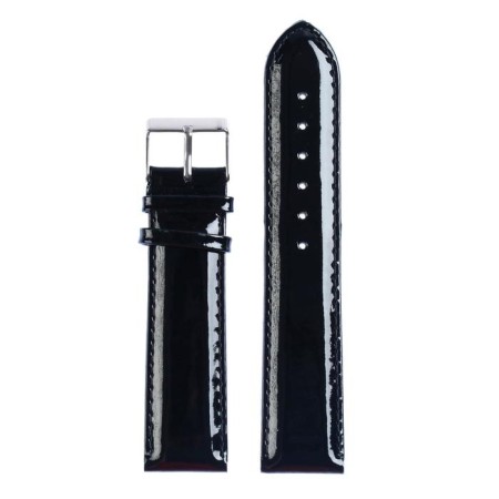 Watch strap, male, 22 mm, harness 80 mm, larynx 120 mm, genuine leather, black-1