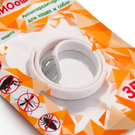 Bio -hazelnik "Pijon" for cats and small dogs, from fleas and ticks, white, 35 cm-2