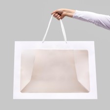Gift package with a window, white, 60 x 45 x 35 cm