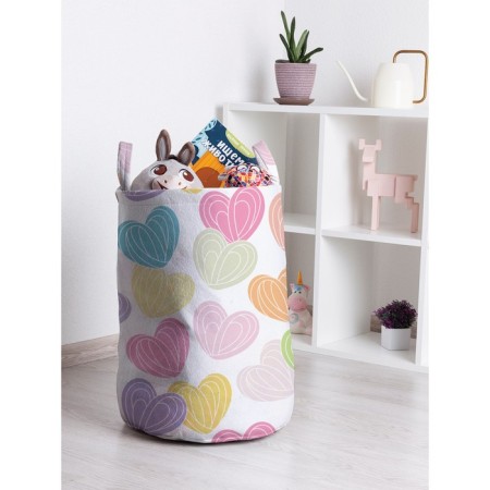 Basket for toys "Caramel hearts, size 35x50 cm