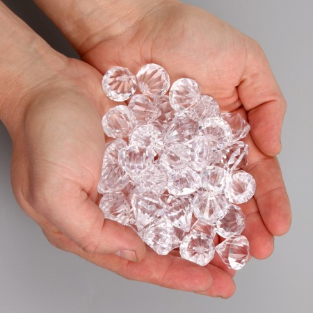Crystals are plastic decorative, set 45 pcs., Size 1 pc. - 2.5 × 2 cm, the color is transparent-7