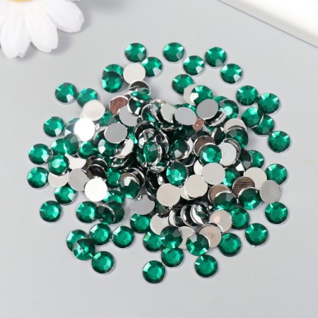 Decor for creativity plastic "Rhinestones. Dark green" set 300 pcs d = 0.8 cm-2