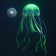 Decor for the Aquarium "Medusa" silicone, with a neon effect, 5 x 5 x 15 cm, green