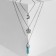 Pendulum pendulum and pentagram, blue color in silver, 52 cm
