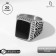 Male “ring” ring waves, black color in silver, 20 size