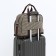 Board Road on a zipper, with an increase, an external pocket, a suitcase holder, a long belt, a beige/brown color