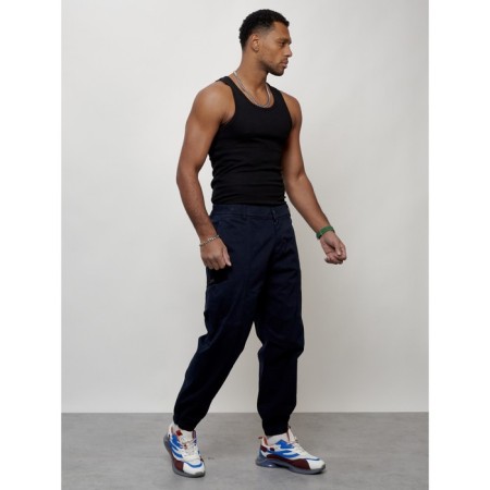 Cargo jeans men, size 52, dark blue color-9