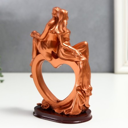 Polystone souvenir "Heart in love" Gold with red 15.5x10.5x6 cm-4