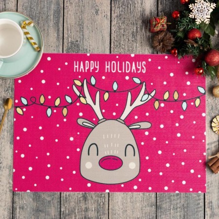New Year's napkin on the table "Happy Holid" PVC, 40x29 cm