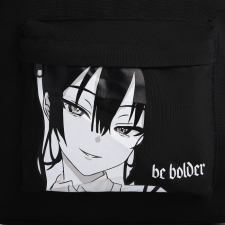 Backpack school textile Anime, 38x27x13 cm, black color-4