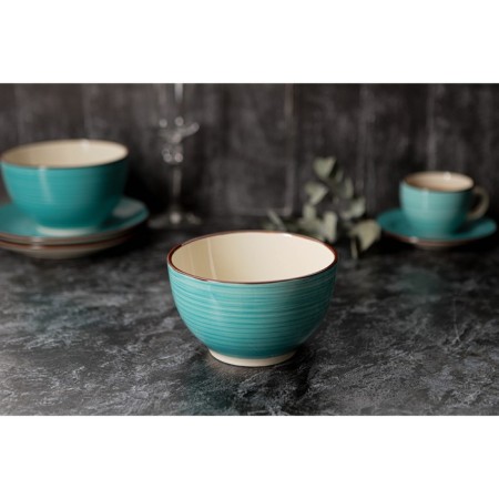 Basilly Ceramic Dolyana "Sea World", 800 ml, d = 14 cm, blue color-4