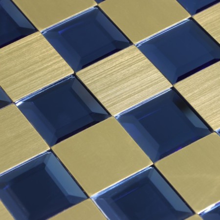Self-adhesive panel 30*30cm mosaic cage blue-gold-1