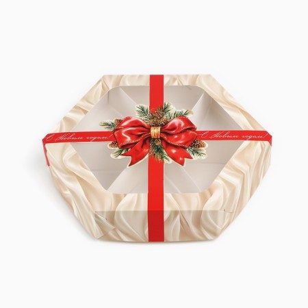 Folding box "New Year's bow", 23 x 23x 4 cm, New Year-1