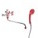 Everest bathtub B22-071c, round spout, with a shower set, chrome/red
