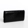 Women's wallet on the button, black color