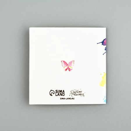 A postcard with an envelope "Butterflies", embossing, 7 x 7 cm-3