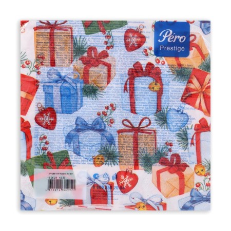 New Year's napkins Paper Pero Prestige "Gifts", 3 layers, 33x33 cm, 20 pcs-3