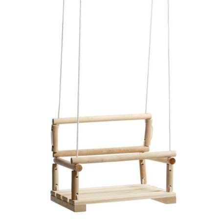 Suspended chair wooden, seat 30 × 40cm-5