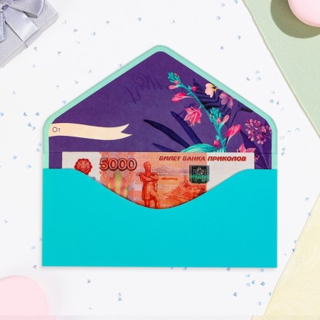 The envelope "Congratulations!" Cutting, embossing, software touch, blue background-1