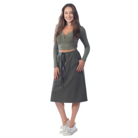 Women's skirt, size 46, khaki color-2
