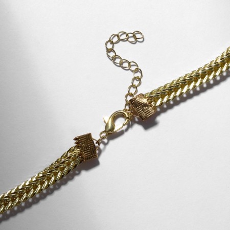 Necklace "pearl" oval, white color in gold, 40 cm-1