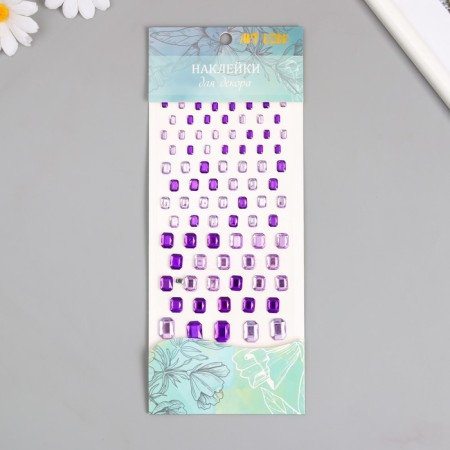 Sticker Plastic Rhinestones "Rectangular of different sizes" MIX 9x16.5 cm-2